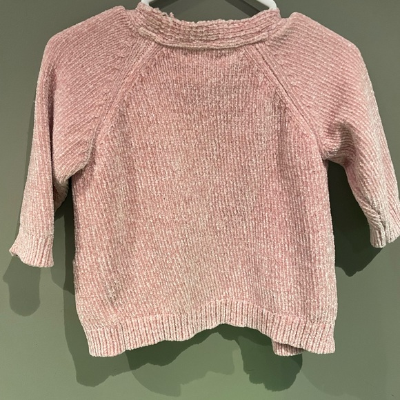 💫3/$20 Pink Chenille Cardigan sz 6-12M - Picture 5 of 5